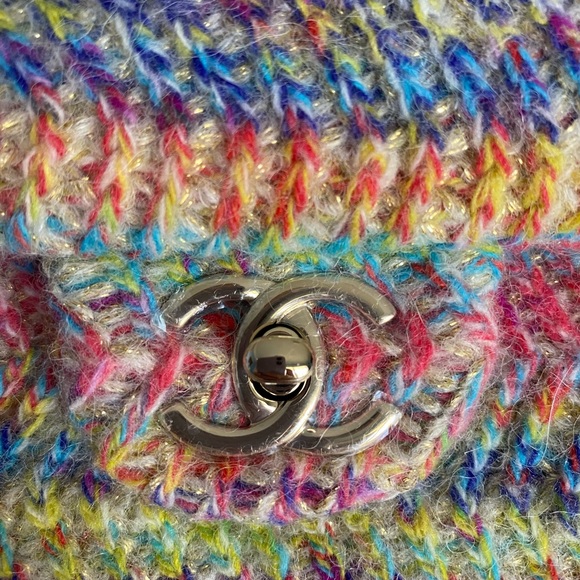 ‼️SOLD‼️Wool Rainbow Métiers D’Art Flap Bag NEW - Picture 4 of 11